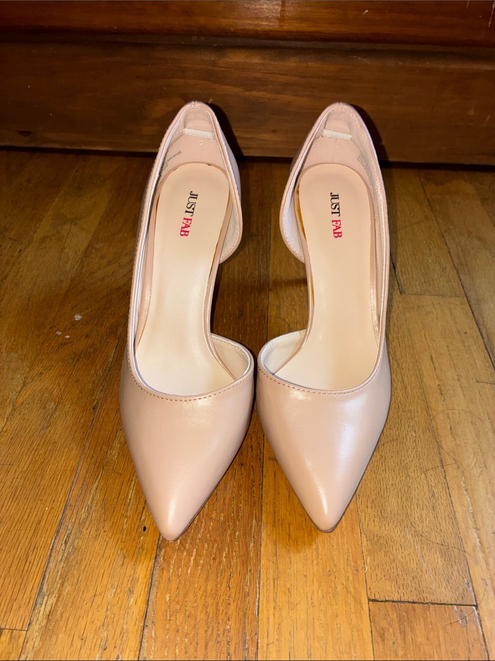 JustFab Nude Blush Pointed D'Orsay Pumps